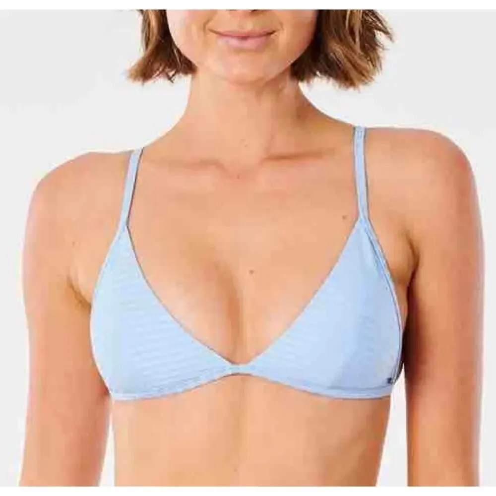 Rip Curl Premium Surf Banded Fixed Tri Bikini Light Blue Bikini Top XL - Picture 3 of 11